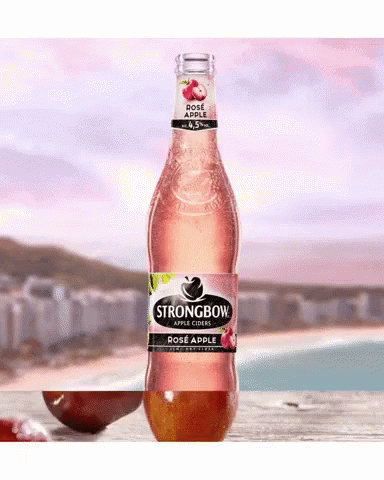 A Bottle Of Strongbow Apple Ciders Rosé Apple GIF