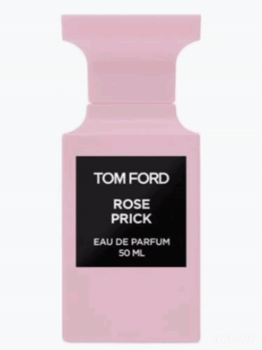 A Bottle Of Tom Ford Rose Prick Is Surrounded By Pink Roses GIF