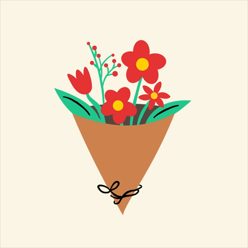 A Bouquet Of Red Flowers With The Words Happy Sunday On It GIF