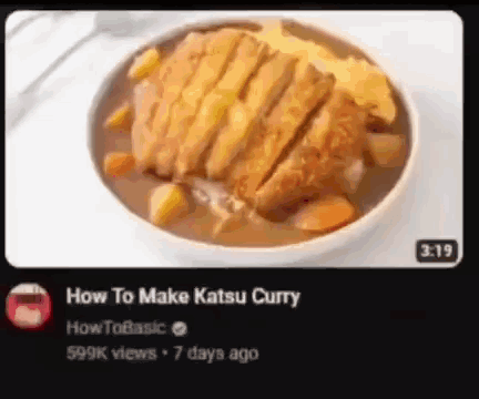 A Bowl Of Katsu Curry With Meat And Vegetables GIF