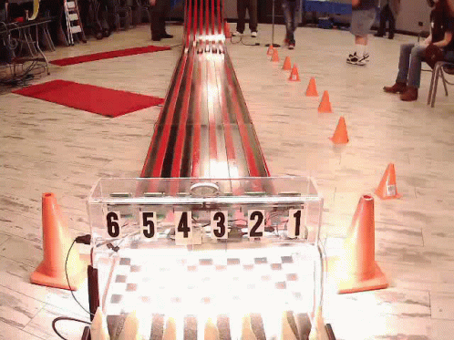 A Bowling Alley With Numbers 6 5 4 3 2 And 1 GIF
