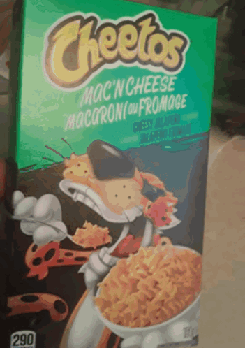 A Box Of Cheetos Mac ' N Cheese Macaroni And Cheese GIF