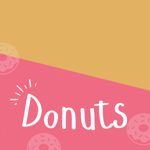 A Box Of Donuts Sits On A Pink And Yellow Background GIF