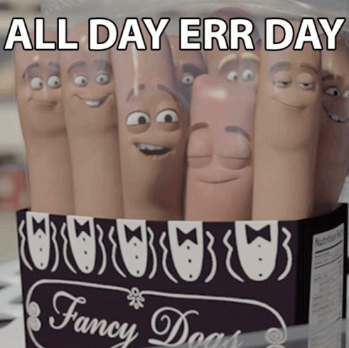 A Box Of Fancy Dogs Has A Bunch Of Fingers With Faces On Them GIF