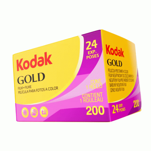 A Box Of Kodak Gold Film Contains 200 Rolls GIF
