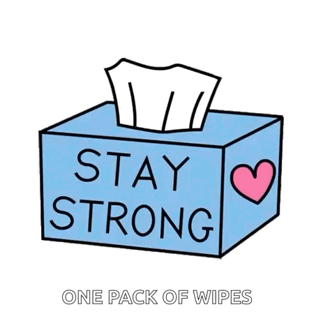 A Box Of Tissues That Says " Stay Strong " On It GIF