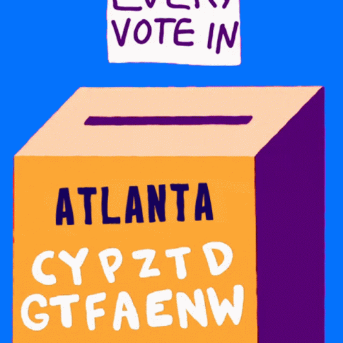 A Box That Says Atlanta Cypztd Gtfaenw Is On A Blue Background GIF