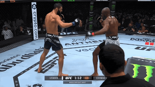 A Boxing Match Between Usman And Chimaev With 1:12 Left GIF
