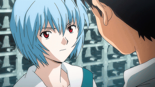 A Boy And A Girl Are Looking At Each Other In A Cartoon GIF