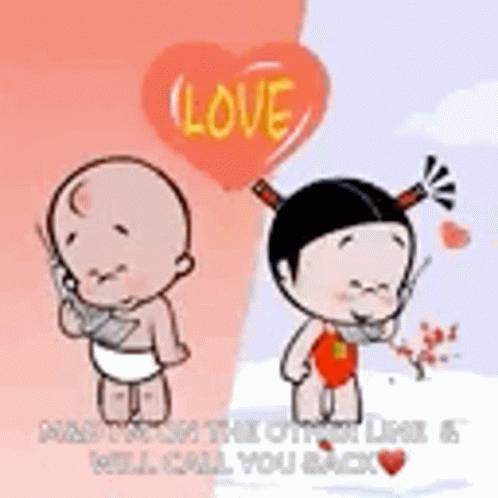A Boy And A Girl Are Standing Next To Each Other . GIF
