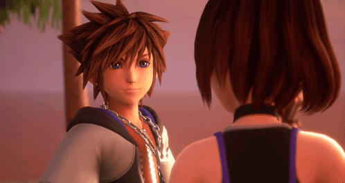 A Boy And A Girl Are Standing Next To Each Other GIF