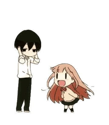 a boy and a girl are standing next to each other and dancing .