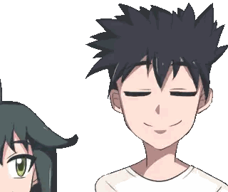 a boy and a girl are standing next to each other and smiling