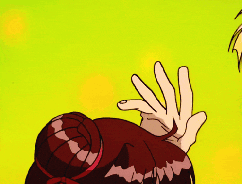 A Boy And A Girl Are Standing Next To Each Other GIF