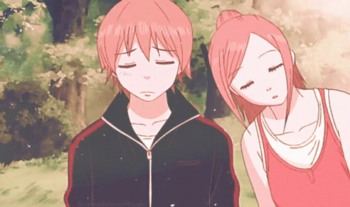 Boy And Girl With Eyes Closed GIF