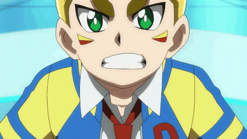 A Boy In A Blue And Yellow Striped Shirt With A Red Tie Has The Letter D On His Shirt GIF