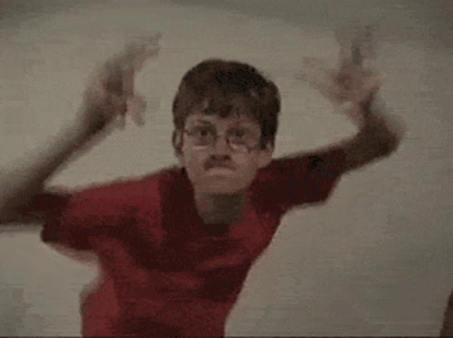 Boy In Red Shirt Dancing With Boy In Black Tank Top GIF