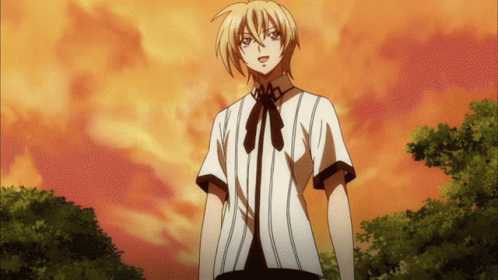 A Boy In A Striped Shirt With A Bow Tie Stands In Front Of A Cloudy Sky GIF