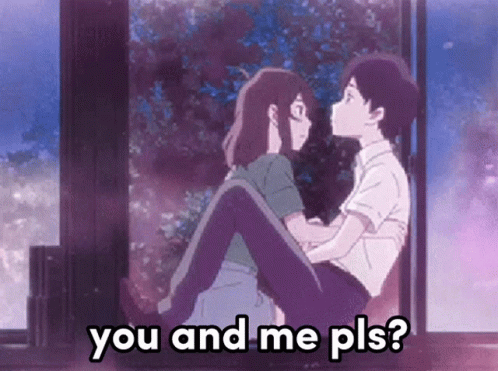A Boy Is Holding A Girl In His Arms And The Girl Is Kissing The Boy On The Forehead . GIF