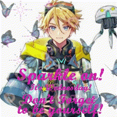 A Boy Is Surrounded By Butterflies And The Words " Sparkle On " Are Above Him GIF