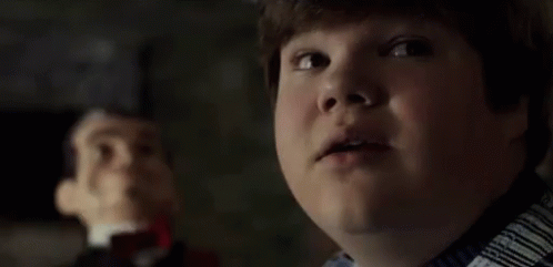 A Boy Is Talking To A Puppet That Says `` Did Ya Miss Me '' . GIF