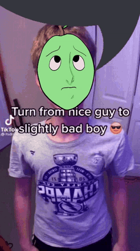 A Boy With A Green Face Is Wearing A Shirt That Says 20Man On It GIF