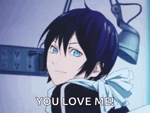A Boy With Blue Eyes Is Saying `` You Love Me '' While Standing In Front Of A Microphone . GIF