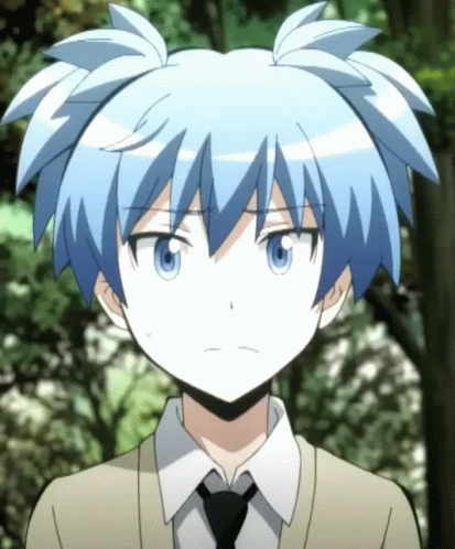 A Boy With Blue Hair Is Wearing A Tie GIF