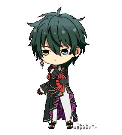 a boy with green hair is standing in front of flowers .