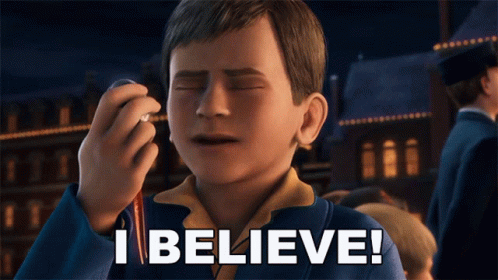 A Boy With His Eyes Closed And The Words I Believe GIF