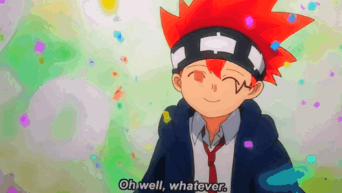 A Boy With Red Hair And A Tie Is Smiling And Says Oh Well Whatever GIF
