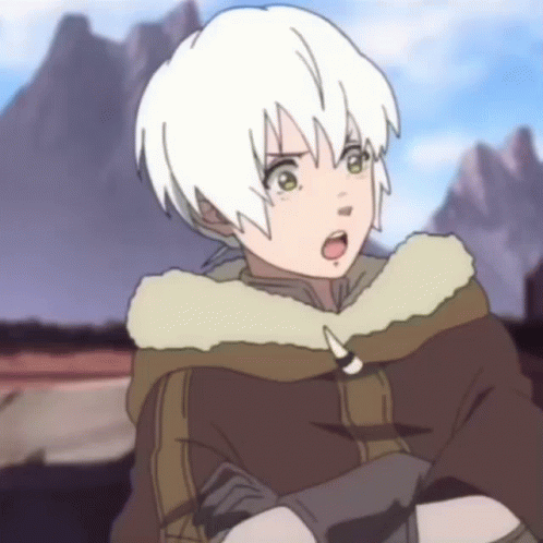 A Boy With White Hair Is Wearing A Fur Coat GIF