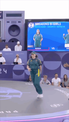 A Breaking B-Girls Game Is Being Played On A Screen GIF