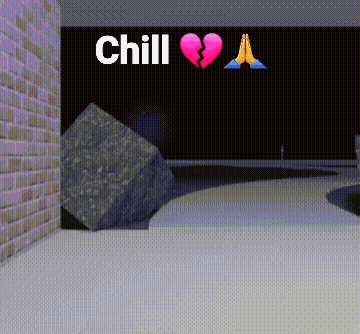 A Brick Wall With A Broken Heart And The Words Chill GIF