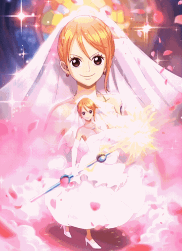 A Bride In A White Dress Is Holding A Sword GIF