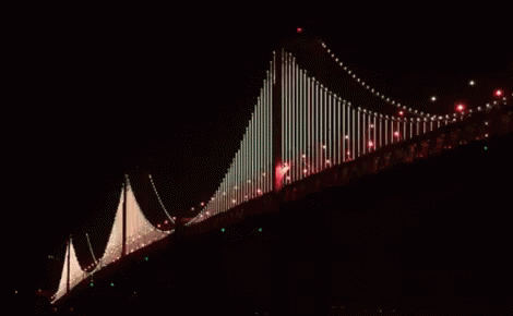 A Bridge With A Lot Of Lights On It GIF