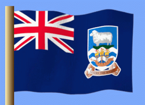 A British Flag With A Coat Of Arms On It GIF