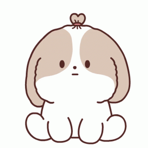 A Brown And White Dog With A Question Mark Above Its Head GIF
