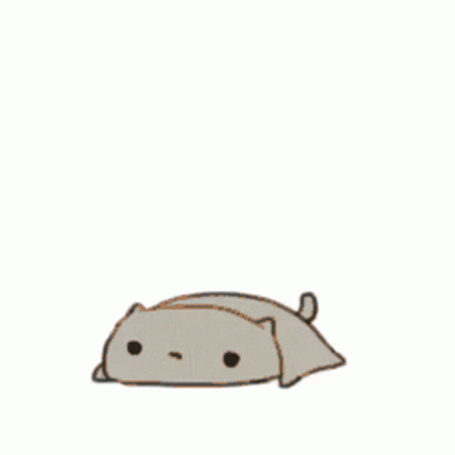 A Brown Cat Is Laying On Top Of A White Cat With Its Eyes Closed GIF
