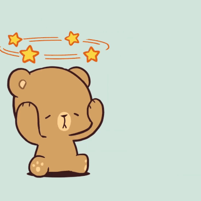 A Brown Teddy Bear And A White Teddy Bear Are Standing Next To Each Other On A Blue Background GIF