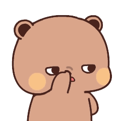 A Brown Teddy Bear Is Covering His Nose With His Hand . GIF