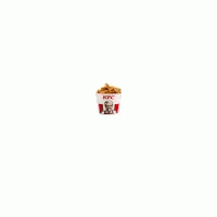 A Bucket Of Fried Chicken From Kfc With A Picture Of A Man On It . GIF