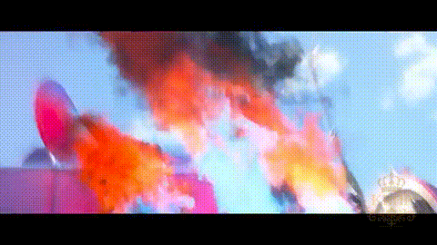 A Bunch Of Balloons Are Flying In The Air With A Blue Sky In The Background . GIF