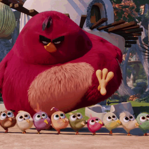 Cartoon Birds Standing Next To Each Other GIF