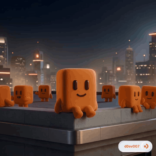 Cartoon Characters Sitting On Ledge With DDEV007 Button GIF