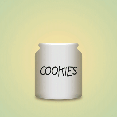 A Bunch Of Chocolate Chip Cookies Are Scattered On A Yellow Background GIF