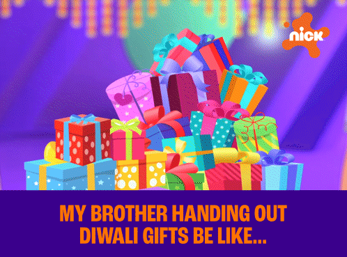 A Bunch Of Colorful Gifts Are On A Purple Background With A Nick Logo GIF