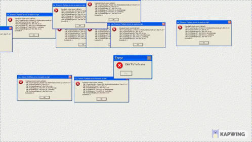 A Bunch Of Computer Screens With Errors On Them GIF