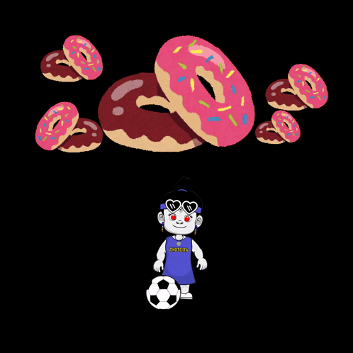 A Bunch Of Donuts On A Black Background GIF