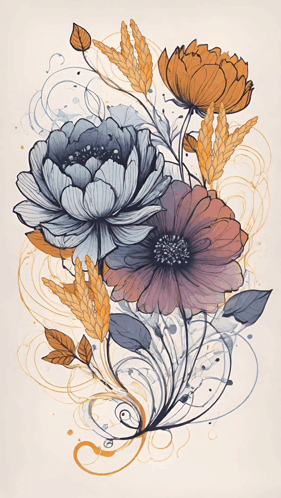 A Bunch Of Flowers On A White Background GIF